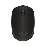 Logitech M171 Ratón inalámbrico para PC, Mac, portátil, 2,4 GHz con minireceptor USB, seguimiento óptico, duración batería 12 meses, ambidiestro, Negro