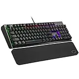 Cooler Master CK550 V2 Teclado Mecánico para Gaming - Retroiluminación RGB, Controles On-the-Fly, Placa Superior de Aluminio y Reposamuñecas Incluido - Layout ES / Switches Rojos