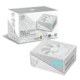 ROG Strix 1000W Gold Aura White Edition - Fuente de alimentación Totalmente Modular, 80+ Gold, Compatible con ATX 3.0 y PCIe Gen 5.0, Doble rodamiento de Bolas, Ventilador Axial-Tech, Aura Sync