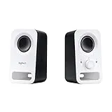 Logitech Z150 Sistema de Altavoces Compacto, Entrada Audio 3.5 mm, Controles Intregados, Toma Auriculares, Enchufe EU, Ordenador/Smartphone/Tablet/Reproductor de Música, Blanco