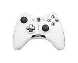 MSI FORCE GC20 V2 WHITE Controlador Gamepad con Cable para PC - Cubiertas D-Pad Intercambiables, 2 Motores de Vibración, USB 2.0 - Con Cable