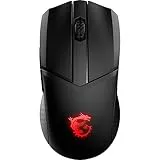 MSI CLUTCH GM41 LIGHTWEIGHT WIRELESS Gaming Mouse -Sensor Óptico 20000DPI,Simétrico, Interruptores OMRON 60M+ Clics,6-Botones, Batería 80Horas, Latencia 1ms,RGB,74g-Cableado/Inalámbrico