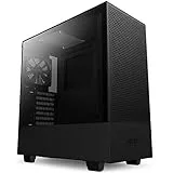 NZXT H5 Flow Caja Compacta PC Gaming ATX Mid-Tower | Panel Perforado | Panel de Cristal Templado | Preparado para refrigeración por Agua | Color Negro | CC-H51FB-01