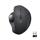 Logitech 910-005179 Ergo Ratón inalámbrico Trackball, Bluetooth o 2,4 GHz con receptor USB unificador, ángulo de trackball ajustable, rueda de desplazamiento de precisión, Color Negro Grafito