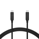 Amazon Basics Cable de carga rápida, USB-C a USB-C 4, 40 Gbps, vídeo 8K, 240 W, certificación USB-IF, Thunderbolt 4/3, compatible con iPhone 15, iPad, Samsung Galaxy, tabletas, portátiles,1 m, Negro