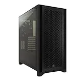 Corsair 4000D Airflow Chasis ATX Semitorre , Panel Frontal con Un Caudal de Aire Elevado, Panel Lateral de Cristal Templado, Dos Ventiladores de 120 mm Incluidos, Color Negro