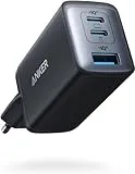 Cargador USB C Anker Cargador 735 (Nano II 65W), Cargador Rápido de Pared Compacto 3 Puertos PPS para MacBook Pro/Air, iPad Pro, Galaxy S20/S10, DELL XPS 13, Note 20/10+, iPhone 16/15/14, Pixel, etc.