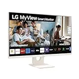 LG 27SR50F-W - Smart monitor, 27 Pulgadas, Pantalla IPS, Full HD, webOS 23, 1920x1080, 16:9, Sin Cámara, ThinQ App, HDMI 2EA, Blanco