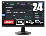 Lenovo D24-45 - Monitor 24" FullHD (VA, 75Hz, 4ms, HDMI, VGA, Cable HDMI, FreeSync) Ajuste de inclinación - Negro