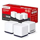 Mercusys HALO H1900G - AC1900 Mesh Wi-Fi, Doble Banda, Cobertura hasta 550 m², 3× Gigabit Puerto por Unidad, MU-MIMO, Beamforming, Control Parental, Smart Connect, 3-Pack