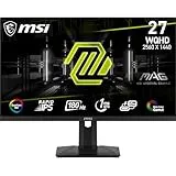 MSI mag 274QRF QD E2 - Monitor Gaming de 27" (69 cm) WQHD (2560x1440) Rapid IPS, QD, 180hz, DisplayHDR 400, 16:9, FreeSync Premium, USB Type-C, Casual, DisplayPort 1.2a y HDMI 2.0b