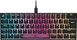 Corsair K65 RGB MINI 60% Teclado Mecánico con Cable para Juegos - Interruptores CHERRY MX ROJO - Teclados PBT Double-Shot - Compatible con iCUE - QWERTY ES - PC, Mac, Xbox - Negro