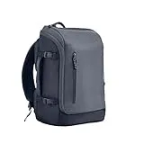 HP Travel Mochila para Portatiles de hasta 15,6" (Capacidad 25L, Ampliable hasta 30 L, Impermeable, Ergonómica, Bolsillo con Bloqueo RFID, Cremalleras con Cierre) Color Gris Oscuro