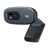 Logitech C270 Webcam Streaming HD, 720p/30fps, Video-Llamadas HD Amplio Campo Visual, Corrección de Iluminación, Micrófono Reductor de Ruido, para PC/Mac/Portátil/Tablet/Chromebook, Negro