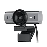 Logitech MX Brio Ultra HD 4K for Collaboration and Streaming Webcam, 1080p at 60 FPS, Two Noise-Reducing Microphones, USB-C, Cover, Compatible with Microsoft Teams, Zoom, Google Meet, Graphite