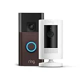 Nuevo Ring videotimbre con batería (Battery Video Doorbell) + Cámara exterior con batería (Stick Up Cam) | instalación fácil por cuenta propia (5 min) | 30 días gratis de Ring Protect