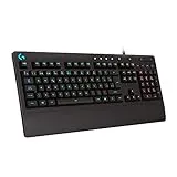 Logitech G213 Prodigy Teclado Gaming con Reposamuñecas, RGB LIGHTSYNC, Teclas Retroiluminadas y Personalizables, Resistente a Salpicaduras, Controles Multimedia Dedicados, Disposición QWERTY ES