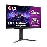 LG 27GS75Q-B.AEU - Monitor Ultragear, 27 Pulgadas, Gaming, Panel IPS, QHD, 2560x1440, 16:9, 1000:1, 1ms, 200 Hz, G-Sync, FreeSync, Negro