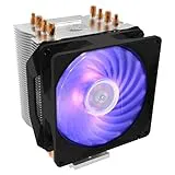 Cooler Master Hyper H410R RGB Disipador CPU - Sistema Refrigeración Bajo Perfil, Tecnología Contacto Directo, 4 Heat Pipes Cobre, Heatsink Aluminio con Ventilador 92mm RGB PWM, Compatible Intel y AMD