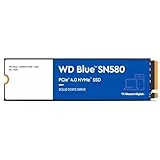 WD Blue SN580 1 TB, M.2 NVMe SSD, PCIe Gen4 x4, con hasta 4.150 MB/s de velocidad de lectura.