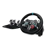 Logitech G29, Driving Force Volante de Carreras y Pedales, Force Feedback, Aluminio Anodizado, Palancas de Cambio, Enchufe Eu, Ps4/Ps3/Pc/Mac, USB 2.0/Alámbrico, PS4, PS3, Window 10.81, Windows 8, Windows 7, Mac OS 10.10+, Negro