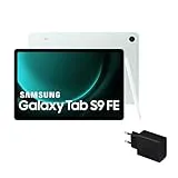 Samsung Galaxy Tab S9 FE - Tablet + Cargador, 128 GB, Wifi, S Pen incluido, Batería de Larga Duración, Clasificación IP 68, Verde Menta (Versión Española)