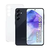 Samsung Galaxy A55 5G 256GB + Funda Transparente - Teléfono Móvil Android, Smartphone Libre, Batería de Larga Duración, Cámara 50MP, Negro (Versión Española)