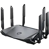 MSI RadiX AX6600 WiFi 6 Router Gaming Tres Bandas - WLAN Rápida de hasta 6600 Mbps (5GHz, 2.4GHz Inalámbrico), AI QoS Priority, MU-MIMO, Beamforming, WPA3, 2.5G WAN/LAN & 4 x 1G LAN Ports