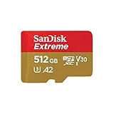 SanDisk 512GB Extreme tarjeta microSDXC + adaptador SD + RescuePro Deluxe hasta 190 MB/s con Clase A2 de rendimiento de las aplicaciones UHS-I Class 10 U3 V30