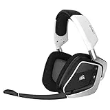 Corsair VOID RGB ELITE Auriculares Inalámbricos para Juegos - Sonido Envolvente 7.1 - Micrófono Omnidireccional - Almohadillas de Malla de Microfibra - Compatible iCUE - PC, Mac, PS5, PS4 - Blanco