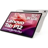 Lenovo Tab P12 - Tablet de 12.7" 3K (MediaTek Dimensity 7050, 8GB RAM, 256GB Ampliables hasta 1 TB, 4 Altavoces, Wi-Fi 6, Bluetooth 5.1, Android 13) Color Avena - Incluye Tab Pen Plus