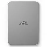 LaCie Mobile Drive Moon, 2 TB, HDD portátil externa, Silver, USB-C 3.2, para PC y Mac, reciclado después del consumo con Adobe All Apps Plan y 3 años servicios Rescue (STLP2000400)