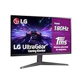 LG 24GS50F-B - Monitor Ultragear, 24", Panel VA: (1920 x 1080), 16:9, 180 Hz, 1 ms, Tecnología AMD FreeSync, HDR10, Black Stabilizer, Color Morado Grisáceo