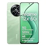 realme 12x 5G Mobile Phone 6+128GB, 6 NM 5G Processor, 50 MP AI Camera, 7.89 mm Ultra-Thin Design, Large 5000 mAh Battery, NFC, Feather Green, Adapter Not Included