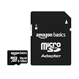 Amazon Basics - MicroSDXC, 128 GB, con Adaptador SD, A2, U3, velocidad de lectura hasta 100 MB/s, Negro