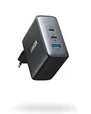 Anker Cargador USB C 100 W, Cargador 736 (Nano II 100 W), Cargador Mural Compacto rápido de 3 Puertos para MacBook Pro/Air, Google Pixelbook, DELL XPS, iPad Pro, Galaxy S22/S20, iPhone 13/Pro, etc.