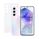 Samsung Galaxy A55 5G 256GB + Funda Transparente - Teléfono Móvil Android, Smartphone Libre, Batería de Larga Duración, Cámara 50MP, Violeta (Versión Española)