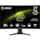 MSI mag 27C6F Monitor Curvo Gaming FHD de 27", 1500R 1920 x 1080 Panel VA rápido, 180 Hz / 0,5 ms (GtG, mín.), Sincronización adaptativa, DP 1.2a, HDMI CEC