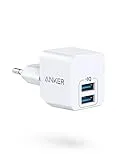 Anker PowerPort Mini Dual Cargador de Pared, Cargador USB Extremadamente Compacto, 2,5 A de Potencia para iPhone XS/XS Max/XR/X/8/7/6/Plus, iPad Pro/Air 2/Mini 4, Samsung, y Muchos más