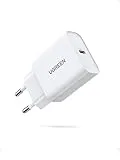 UGREEN 20W Cargador Carga Rapida, Enchufe USB Tipo C Compatible iPhone 16 Plus Max/15/14/13/12, iPad Pro/Mini, Galaxy S23/S22/S21/S20, Xiaomi Mi 11, Pixel 7/6A