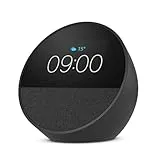Amazon Echo Spot (modelo de 2024) | Despertador inteligente con sonido de calidad y Alexa | Negro