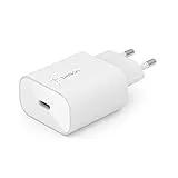 Belkin BoostCharge cargador de pared de 25 W con PPS, cargador USB C, USB-C Power Delivery, carga rápida para iPhone 16, 15, teléfonos de Samsung Galaxy, Galaxy Tab, Note, iPad y Pixel entre otros