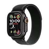 Apple Watch Ultra 2 GPS + Cellular Smartwatch, Reloj Deportivo con Caja de Titanio Negro Resistente de 49 mm y Correa Loop Trail Negro - Talla M/L. Monitor de entreno y Neutro en Carbono