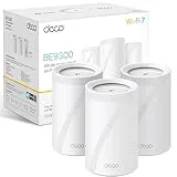TP-Link Deco BE65(3-Pack) - BE9300 Wi-Fi 7 Mesh WLAN Set (Paquete de 3), Tribanda 5760 Mbit/s (6 GHz) + 2880 Mbit/s (5 GHz) + 574 Mbit/s (2,4 GHz), 6 transmisiones, 4 Puertos 2.5G, 1 USB 3.0