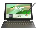 Acer Chromebook Tab 311 CW311-3HN, Tablet 11" WUXGA IPS (1920x1200, MediaTek MT8186, 4GB RAM, 128GB, Bluetooth, USB-C, Wi-Fi, Cámara Frontal y Trasera, ChromeOS) Gris + Funda Portfolio Teclado y Lápiz