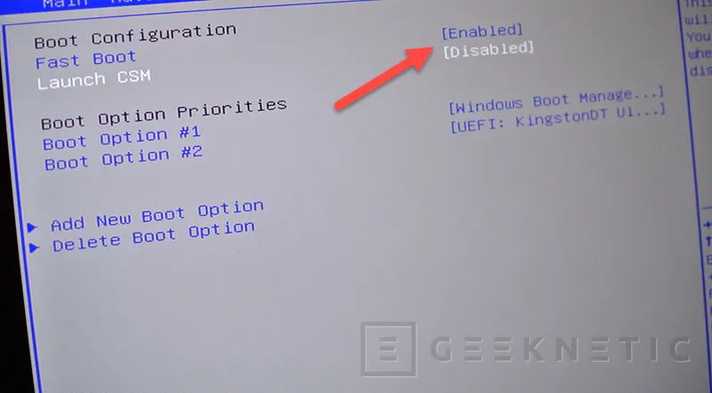 Geeknetic Habilita el arranque BIOS o arranque de legado en equipos UEFI de ASUS 3