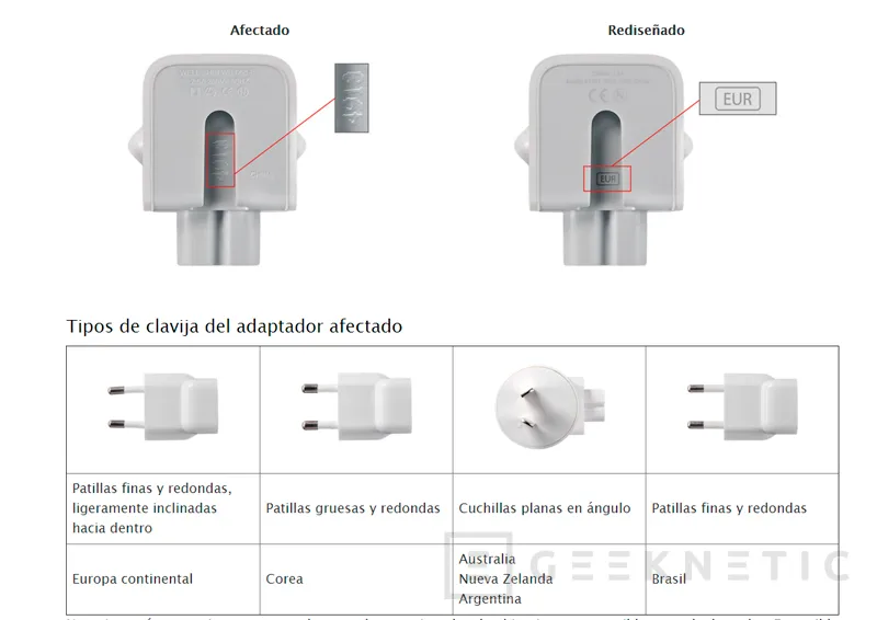 Apple comienza a retirar sus adaptadores de corriente por provocar descargas eléctricas al tocarlos, Imagen 1