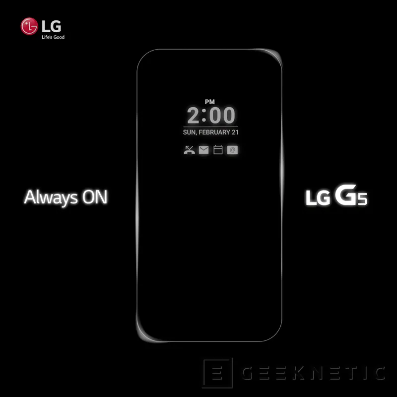El LG G5 tendrá el sistema de notificaciones "Always On" basado en Nokia Glance, Imagen 1