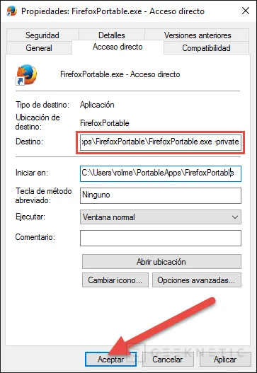 Geeknetic Cómo forzar que Chrome y Firefox se abran en modo privado 3