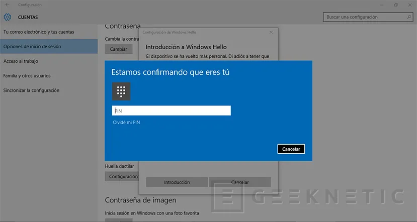 Geeknetic Configura Windows Hello para hacer iniciar sesión con tu lector de huellas dactilares 3